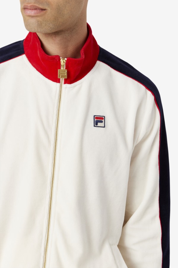 Cima Velour Jacket Fila Outlets Gardenia/Red/Peacoat