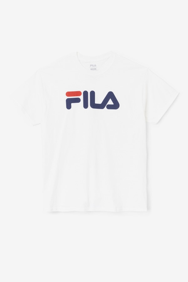 Men's Logo Tee White/Navy/Red Fila Outlets