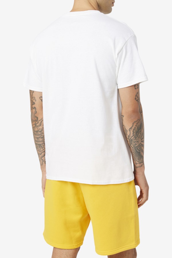 Men\'s Logo Tee White/Navy/Red Fila Outlets