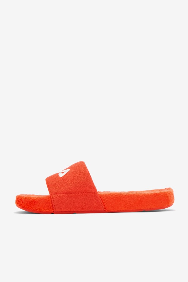 Cherry Tomato/Bayou/White Fila Outlets Terry Drifter Slide