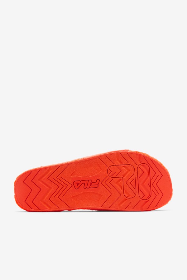 Cherry Tomato/Bayou/White Fila Outlets Terry Drifter Slide