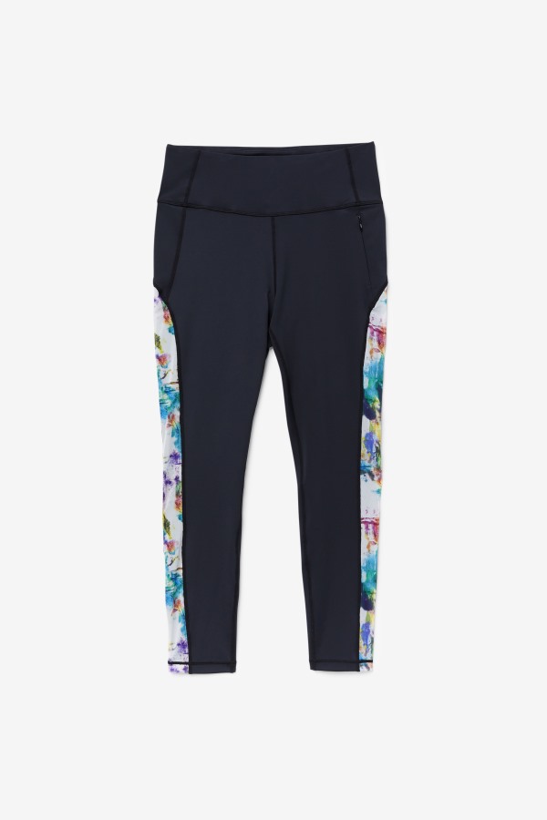 Black/Tie Dye Fila Outlets Forza Contrast 7/8 Leggings