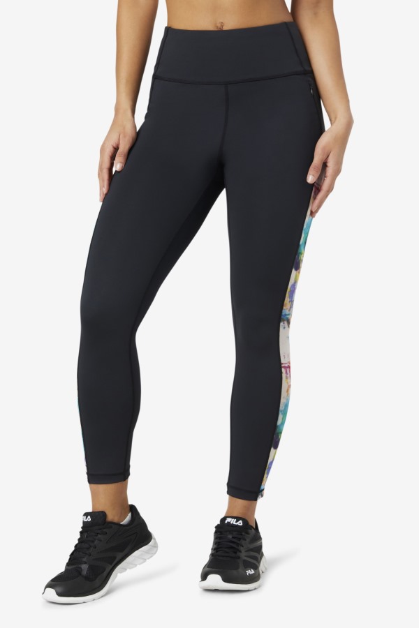 Black/Tie Dye Fila Outlets Forza Contrast 7/8 Leggings
