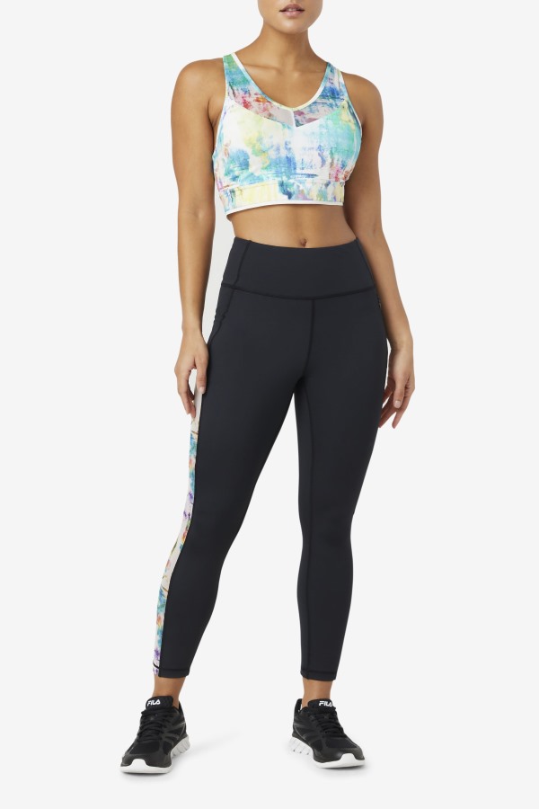 Black/Tie Dye Fila Outlets Forza Contrast 7/8 Leggings