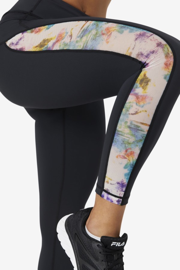 Black/Tie Dye Fila Outlets Forza Contrast 7/8 Leggings
