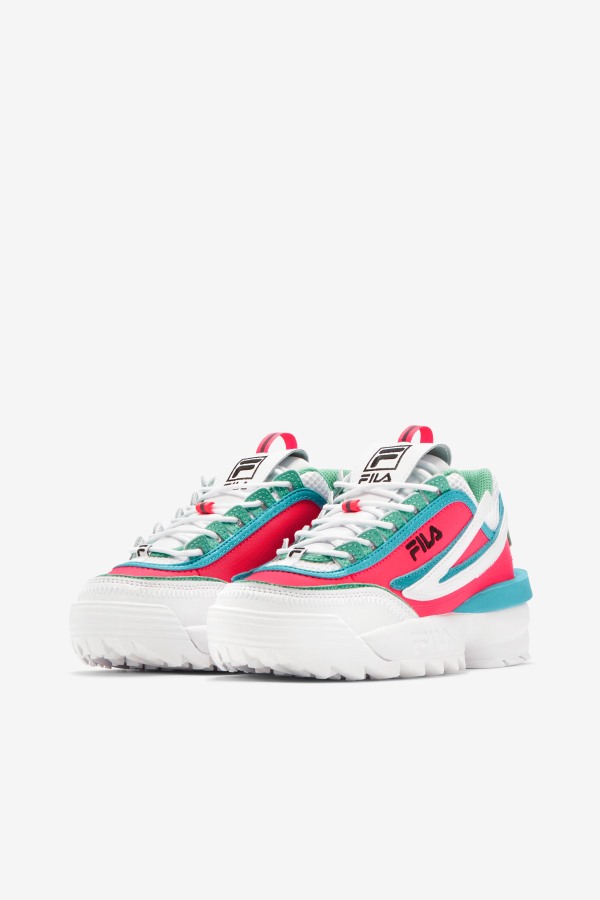 Women\'s Disruptor 2 Exp Fila Outlets White/Diva Pink/Blue