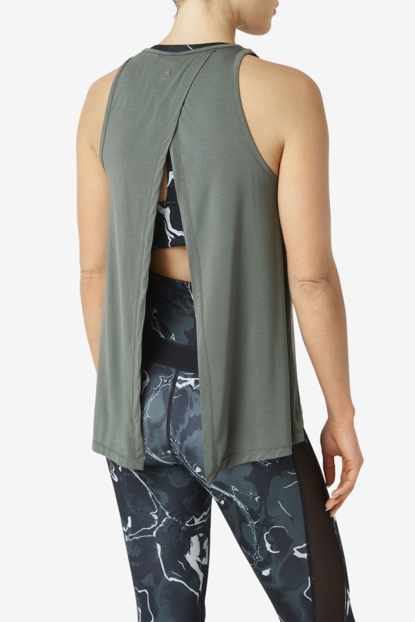 Fi-Lux Open Back Tank Top Thyme Fila Outlets