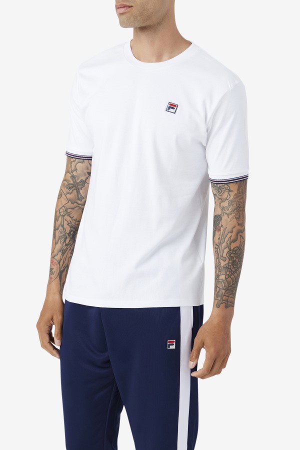 White Fila Outlets Caleb Crew