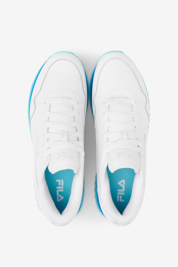 White/Navy/Aruba Blue Women\'s Orbit Stripe Fila Outlets