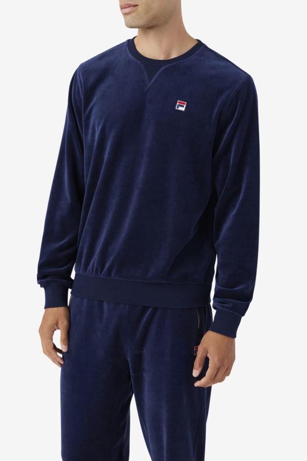 Fila Outlets Navy Earl Velour Crew