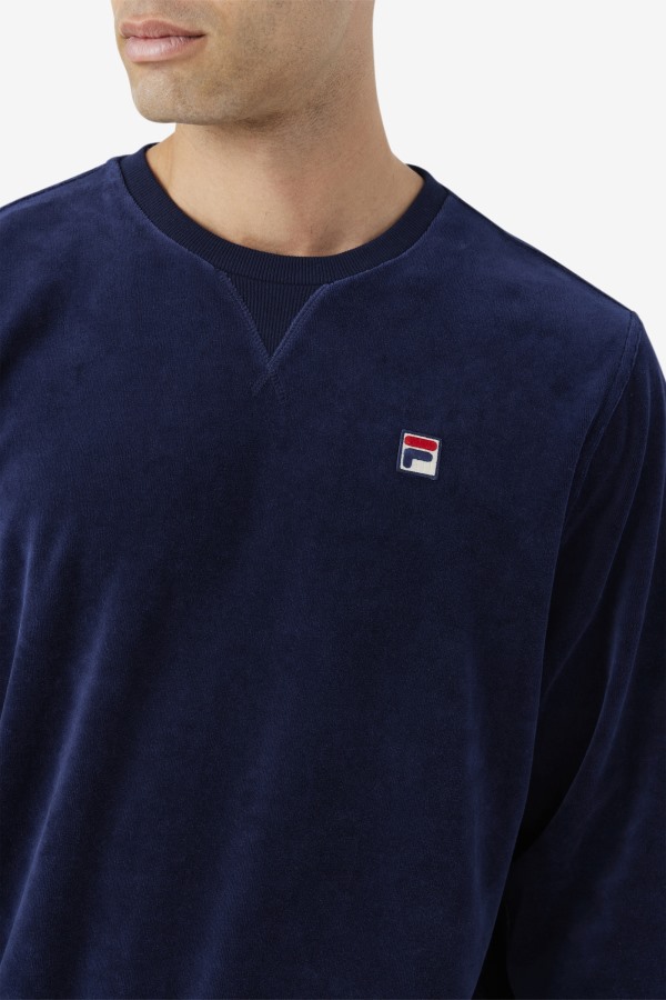 Fila Outlets Navy Earl Velour Crew
