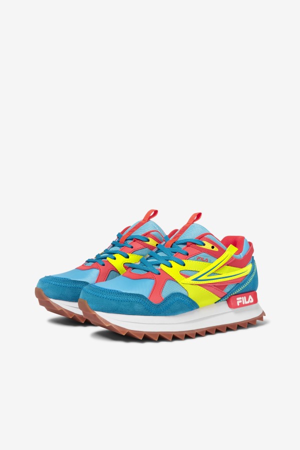 Women\'s Sandenal Orbit Fila Outlets Bluefish/Yellow/Fiery Coral