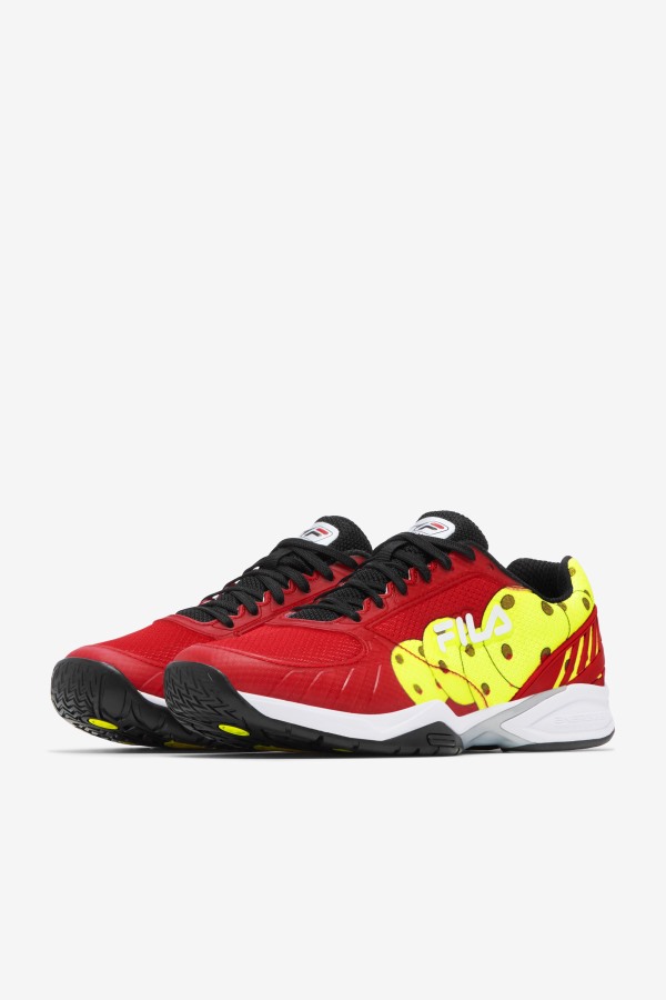 Red/Black/Yellow Men\'s Volley Zone Fila Outlets