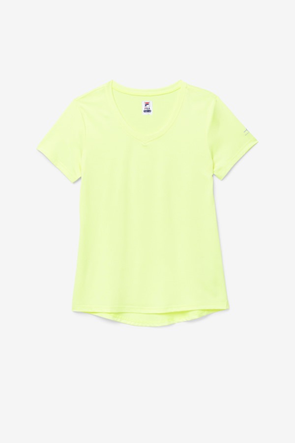 Fila Outlets YellowHeather Pickleball Silky V-Neck