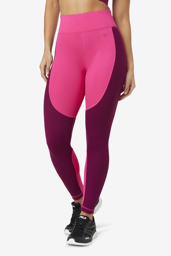 Fila Outlets Bright Pink/Magenta Purple Forza Textured Long Legging