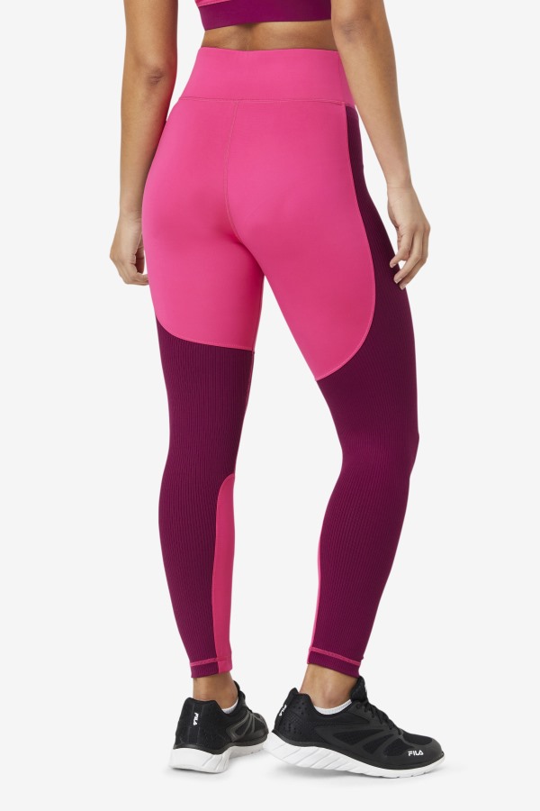 Fila Outlets Bright Pink/Magenta Purple Forza Textured Long Legging