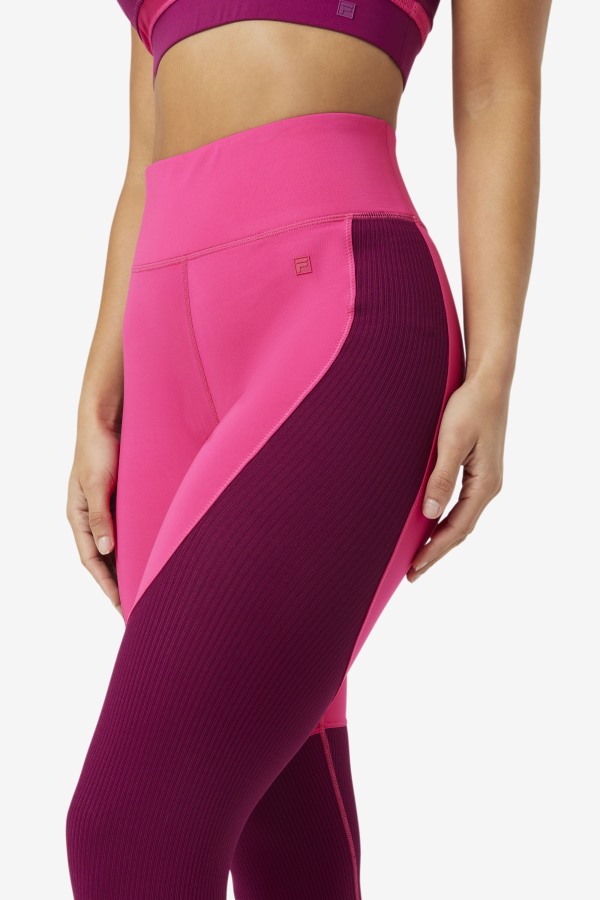 Fila Outlets Bright Pink/Magenta Purple Forza Textured Long Legging