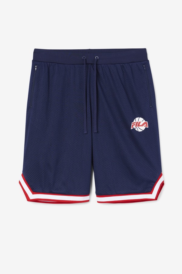 Navy/Red/White Fila Outlets Ovi Basketball Short