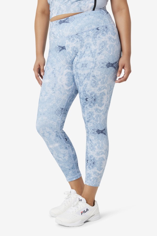 Fila Outlets Blue Fog Print Forza Sleek 7/8 Leggings