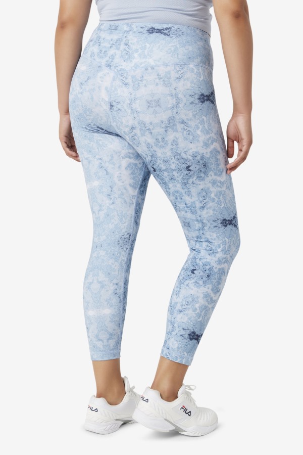 Fila Outlets Blue Fog Print Forza Sleek 7/8 Leggings