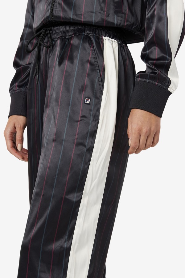 Black/Tofu Fila Outlets Aviana Cropped Satin Pant
