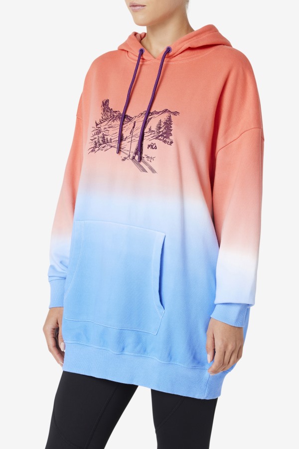 Destiny Oversized Hoodie Orange/Charisma/Cayenne Fila Outlets