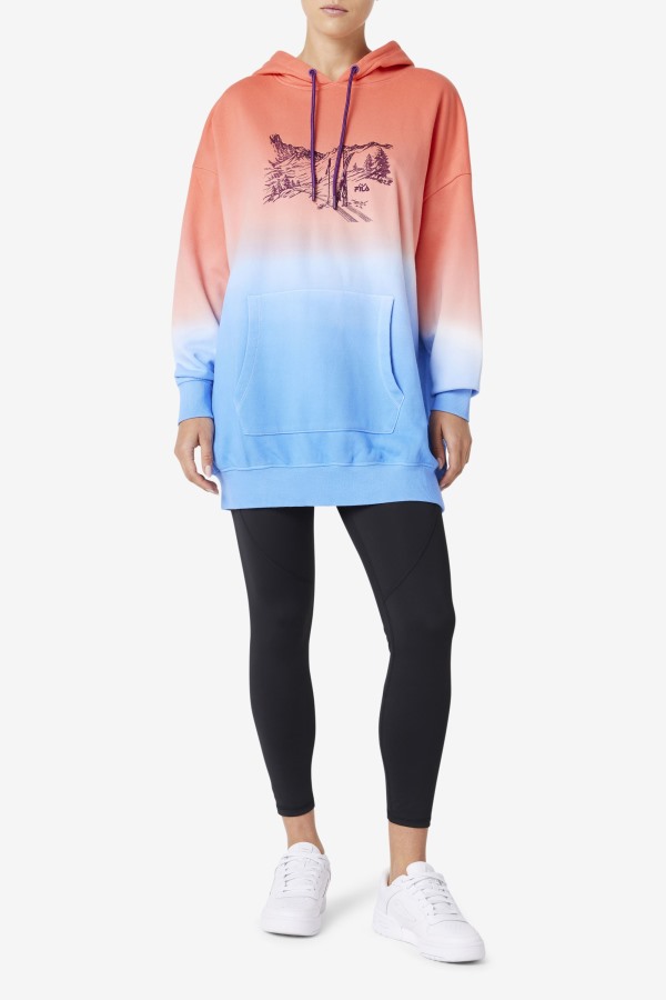 Destiny Oversized Hoodie Orange/Charisma/Cayenne Fila Outlets