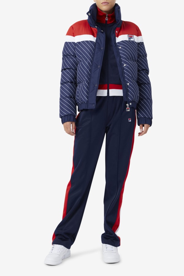Lottie Puffer Jacket Navy/White/Red Fila Outlets
