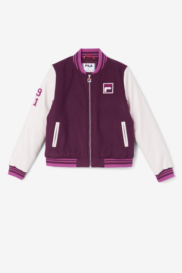 Fila Outlets Grape Wine/Potpourri/Rouge Dixon Varsity Jacket