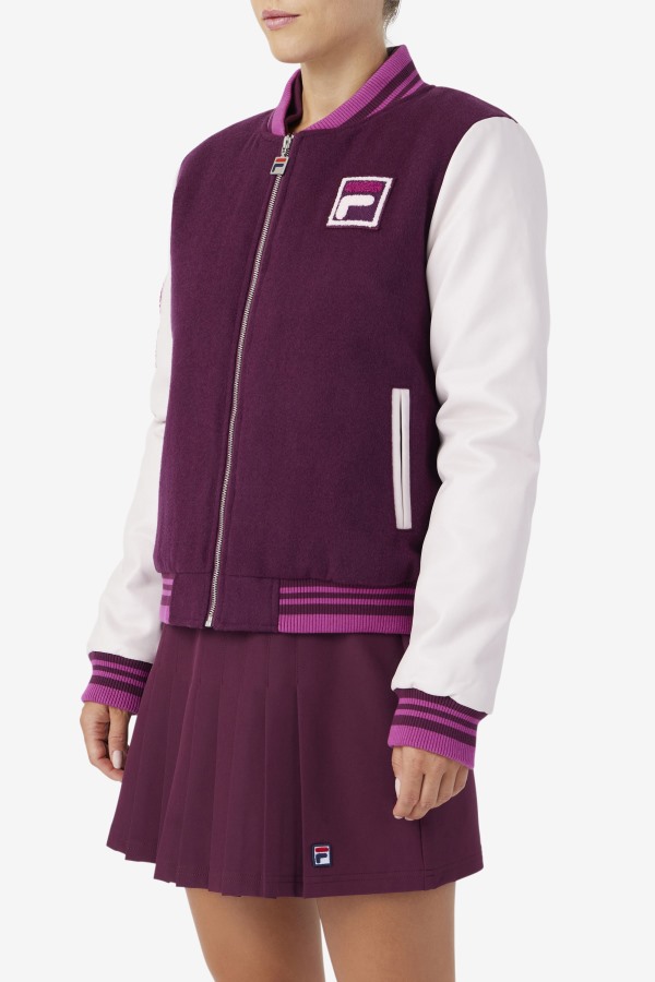 Fila Outlets Grape Wine/Potpourri/Rouge Dixon Varsity Jacket