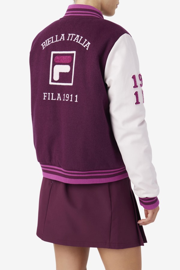 Fila Outlets Grape Wine/Potpourri/Rouge Dixon Varsity Jacket