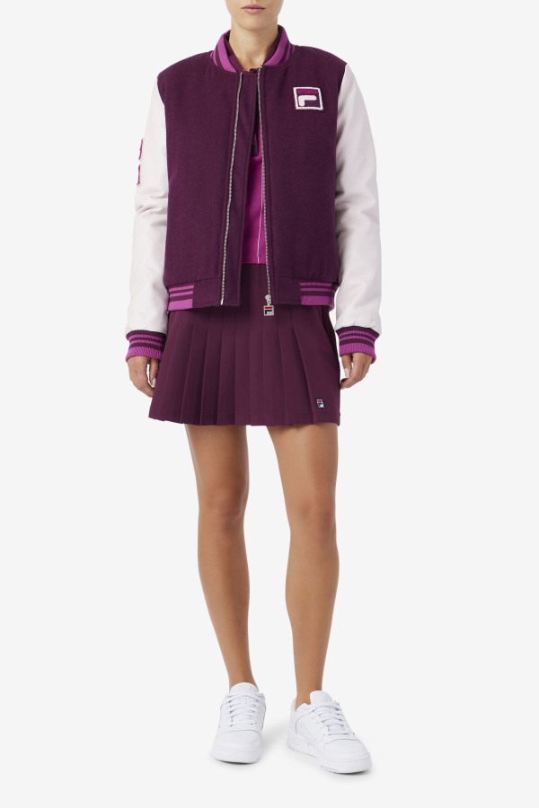 Fila Outlets Grape Wine/Potpourri/Rouge Dixon Varsity Jacket