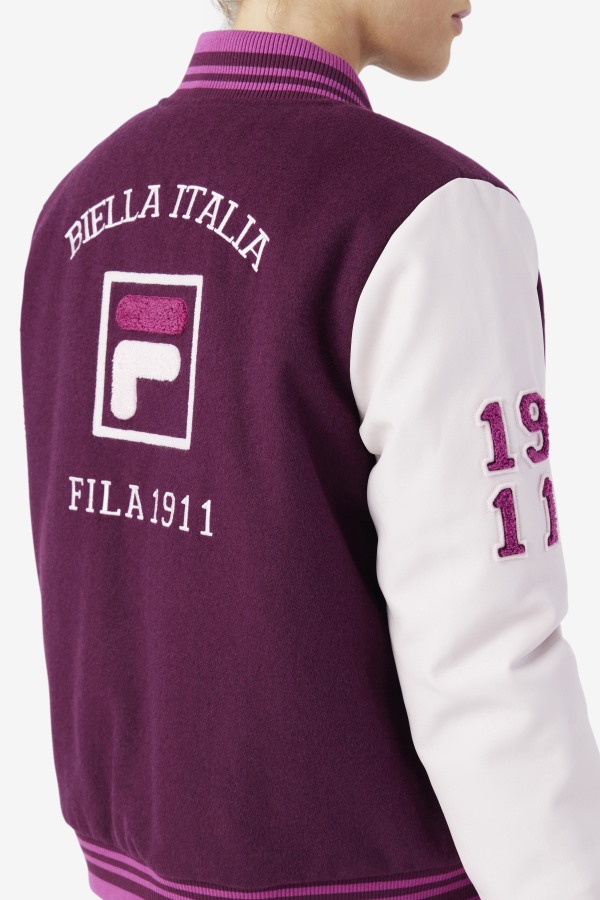 Fila Outlets Grape Wine/Potpourri/Rouge Dixon Varsity Jacket