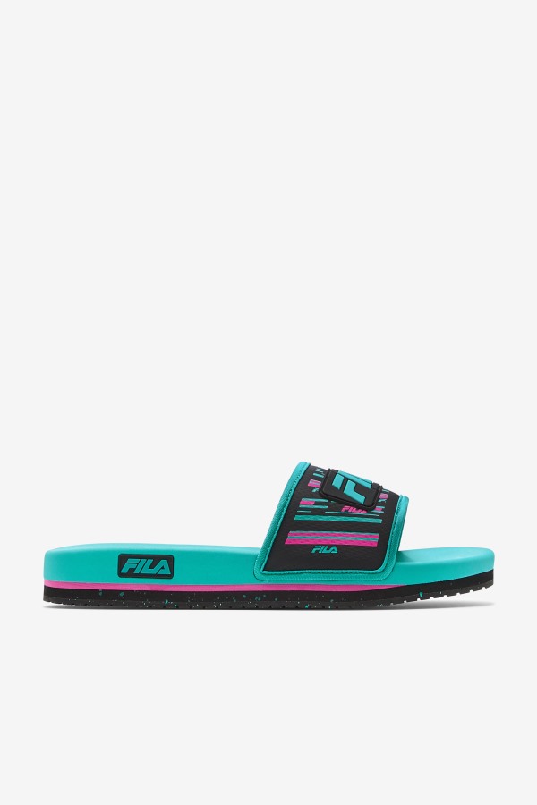 Men's Lunar Slide Fila Outlets Black/Pink Glow/Ceramic