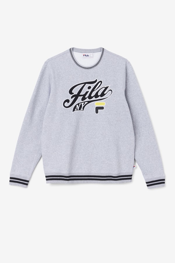 Taylor Crewneck Sweatshirt Light Grey Marl/Black/Mimosa Fila Outlets