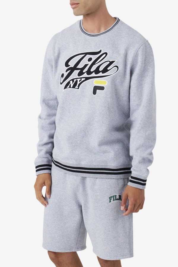 Taylor Crewneck Sweatshirt Light Grey Marl/Black/Mimosa Fila Outlets