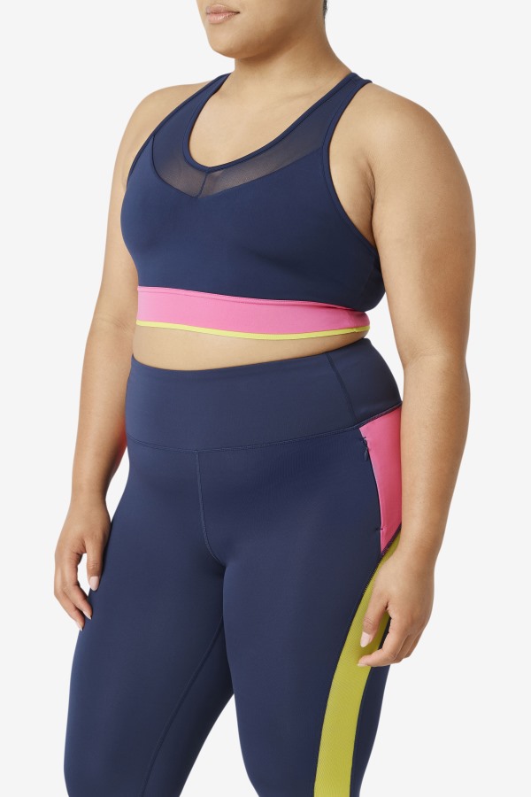 Fila Outlets Navy Uplift Racerback Bra Top