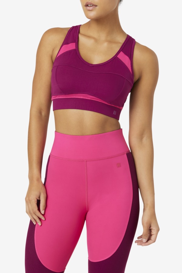 Mprpl/Ppck Fila Outlets Uplift Racerback Sports Bra