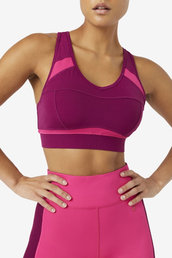 Mprpl/Ppck Fila Outlets Uplift Racerback Sports Bra