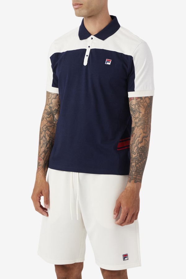 Fila Outlets mivvi Polo Navy/Gardenia/Red