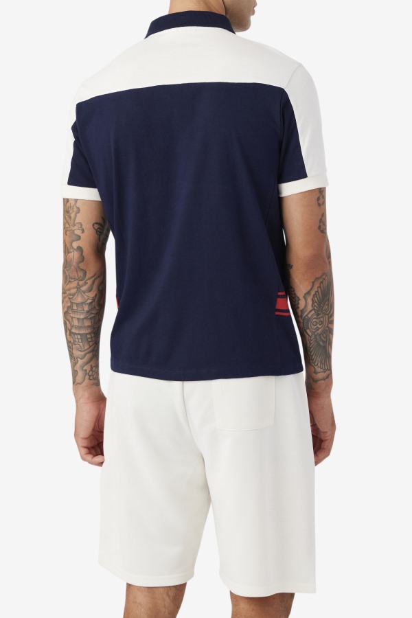 Fila Outlets mivvi Polo Navy/Gardenia/Red