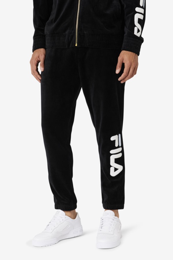 Black/White/Skywalk Mansur Velour Pant Fila Outlets