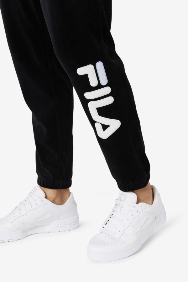 Black/White/Skywalk Mansur Velour Pant Fila Outlets