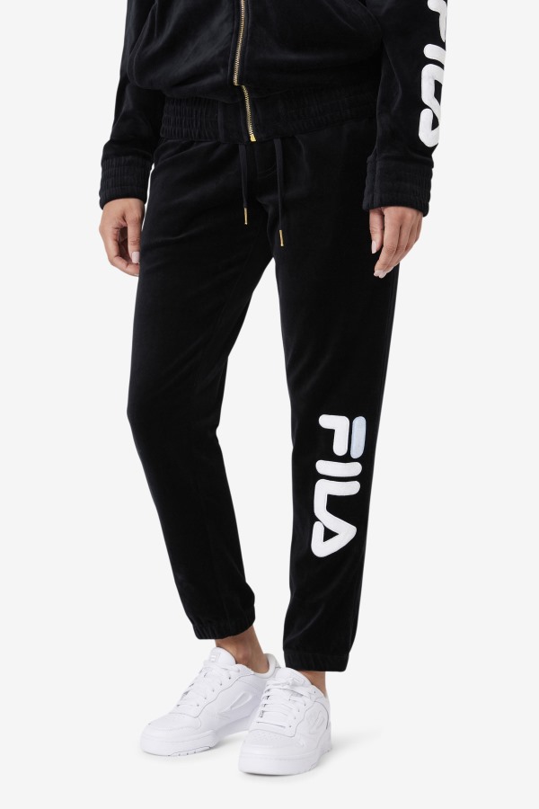 Black/White/Skywalk Mansur Velour Pant Fila Outlets