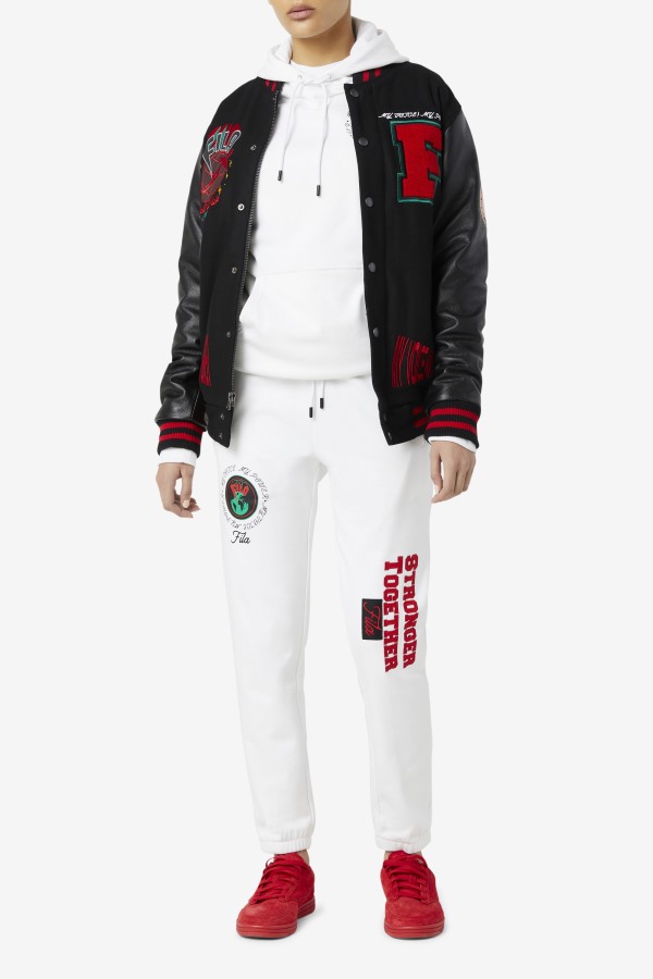 Fila Outlets Raddix Varsity Jacket Black/Red/Green
