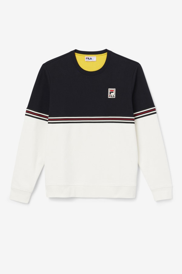Asha Crew Fila Outlets Black/Gardenia/Yellow