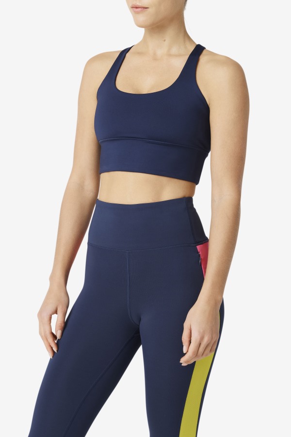 Uplift Cross Back Bra Top Navy Fila Outlets
