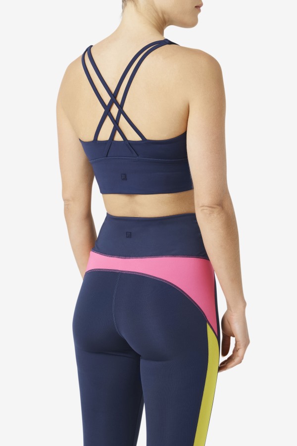 Uplift Cross Back Bra Top Navy Fila Outlets