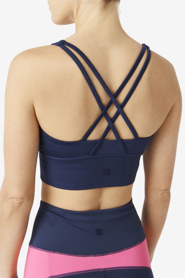 Uplift Cross Back Bra Top Navy Fila Outlets