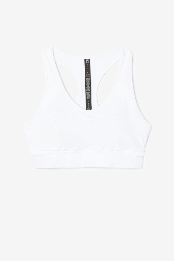 White Uplift Racerback Sports Bra Fila Outlets